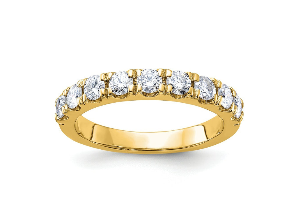 FJC Finejewelers 14 kt Yellow Gold 1/2 ct 9 Stone G H I True Light Moissanite Band 2 mm