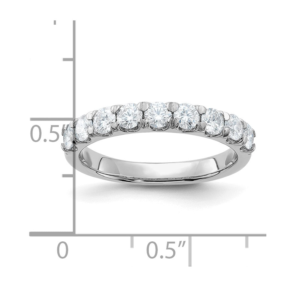 FJC Finejewelers 14 kt White Gold  9 Stone D E F Pure Light Moissanite Band 3 mm