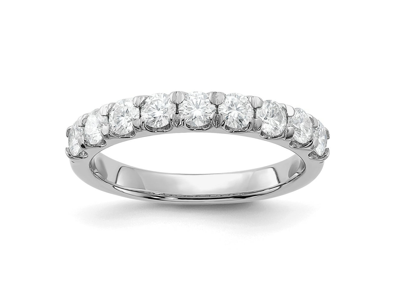 FJC Finejewelers 14 kt White Gold 1ct. 9 Stone G H I True Light Moissanite Band 3 mm