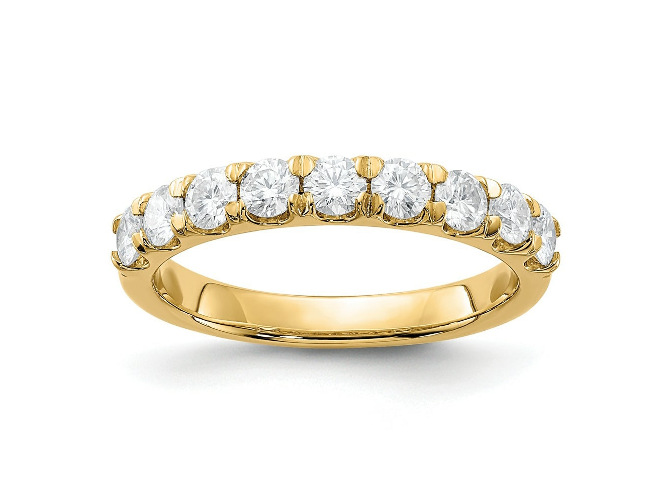 FJC Finejewelers 14 kt Yellow Gold  9 Stone G H I True Light Moissanite Band 3 mm