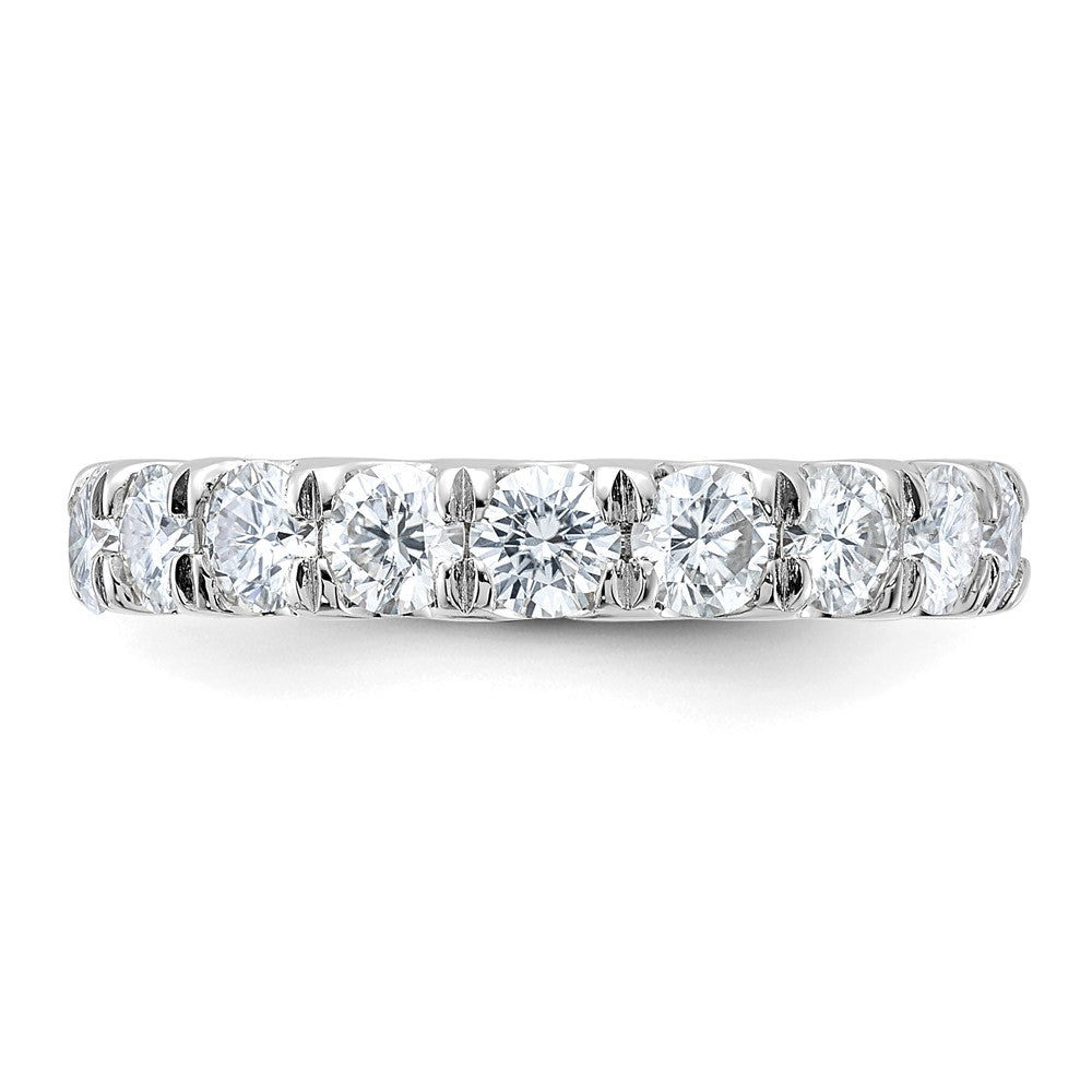FJC Finejewelers 14 kt White Gold 1.25 ct 9 Stone D E F Pure Light Moissanite Band 3 mm