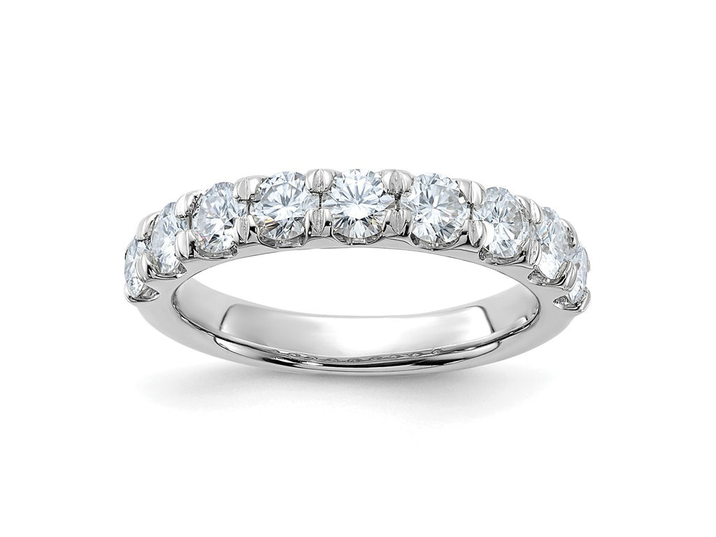 FJC Finejewelers 14 kt White Gold 1.25 ct 9 Stone D E F Pure Light Moissanite Band 3 mm