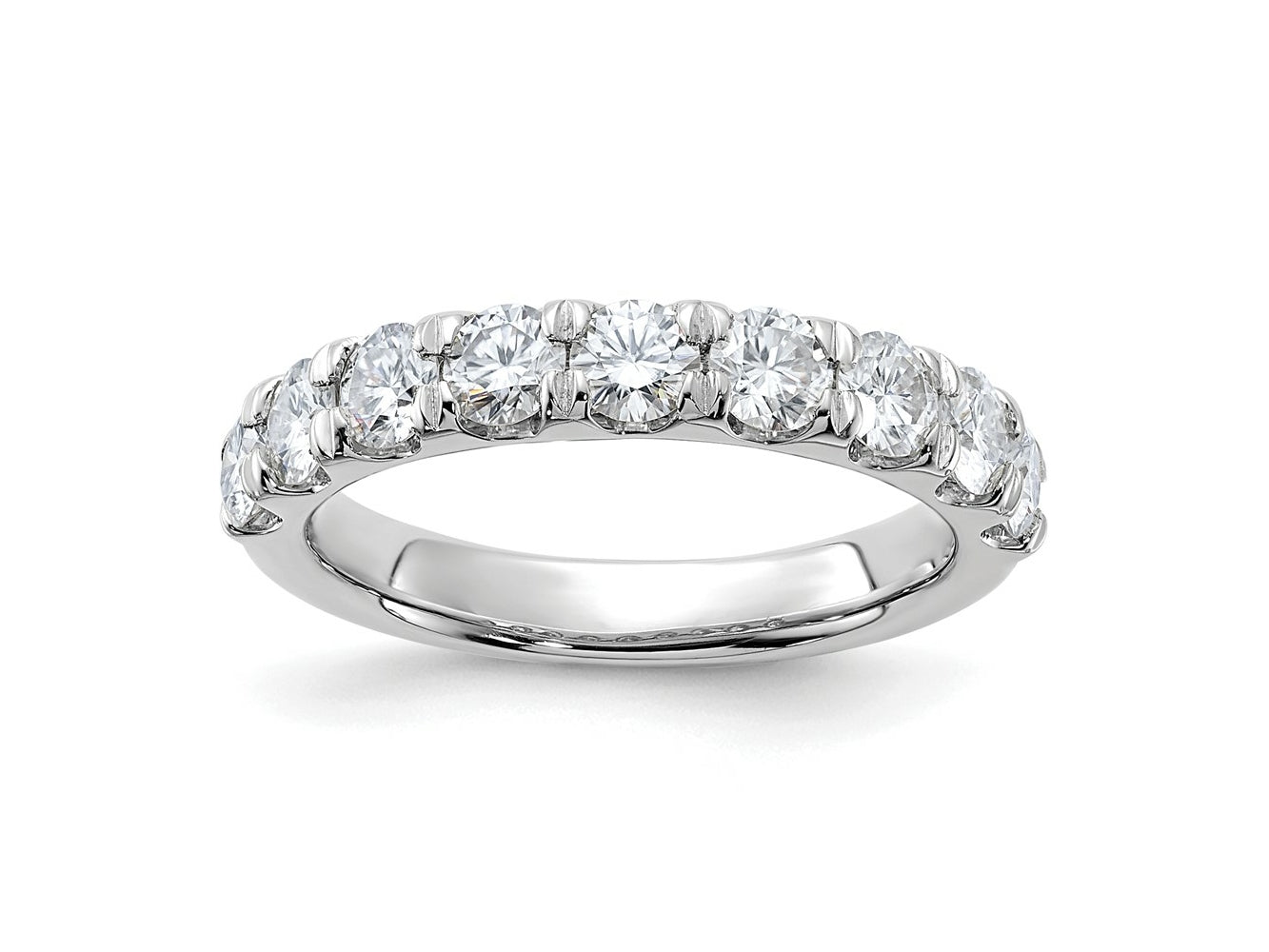 FJC Finejewelers 14 kt White Gold 1.25 ct. 9 Stone G H I True Light Moissanite Band 3 mm