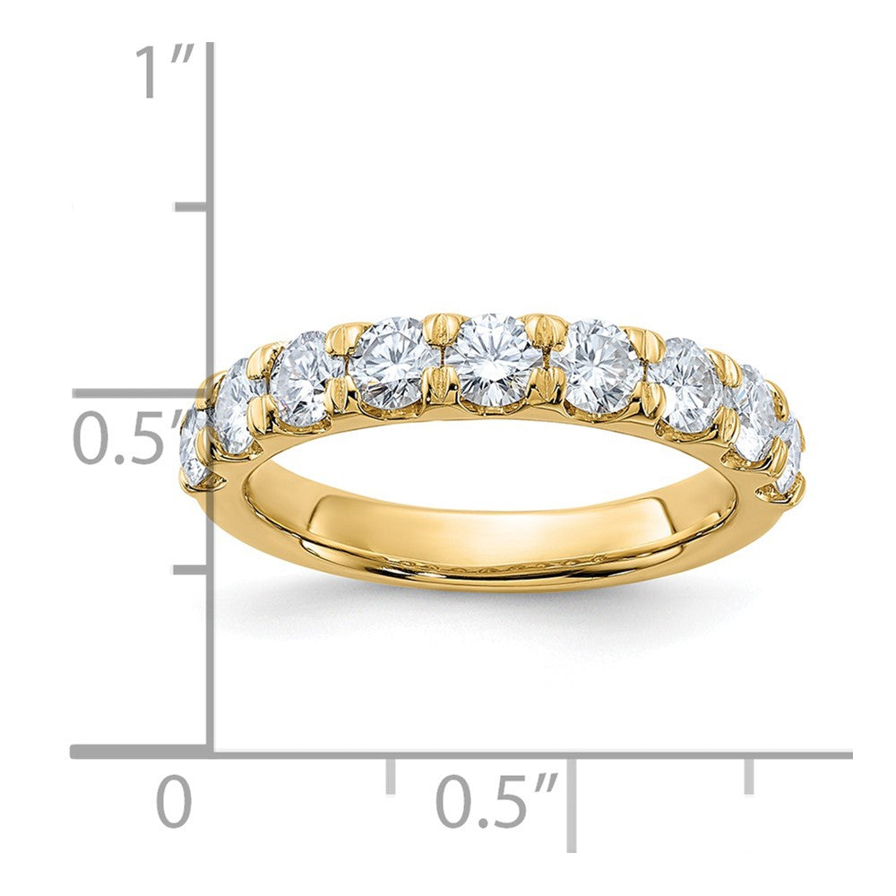 FJC Finejewelers 14 kt Yellow Gold 1.25 ct. 9 Stone D E F Pure Light Moissanite Band 3 mm