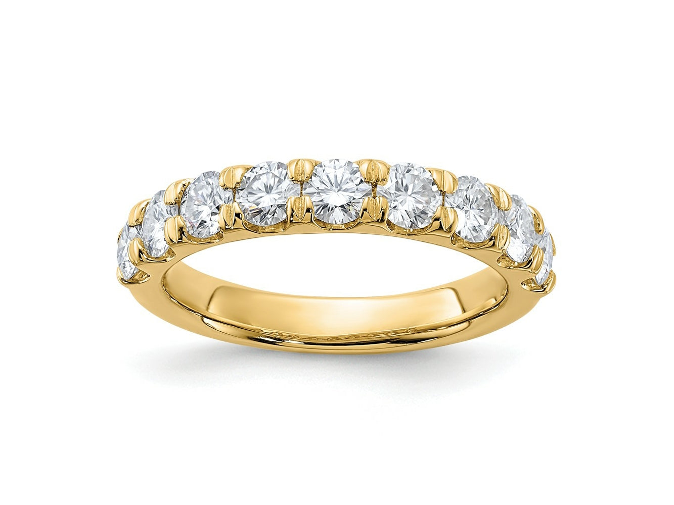FJC Finejewelers 14 kt Yellow Gold 1.50ct. 9 Stone G H I True Light Moissanite Band 3 mm