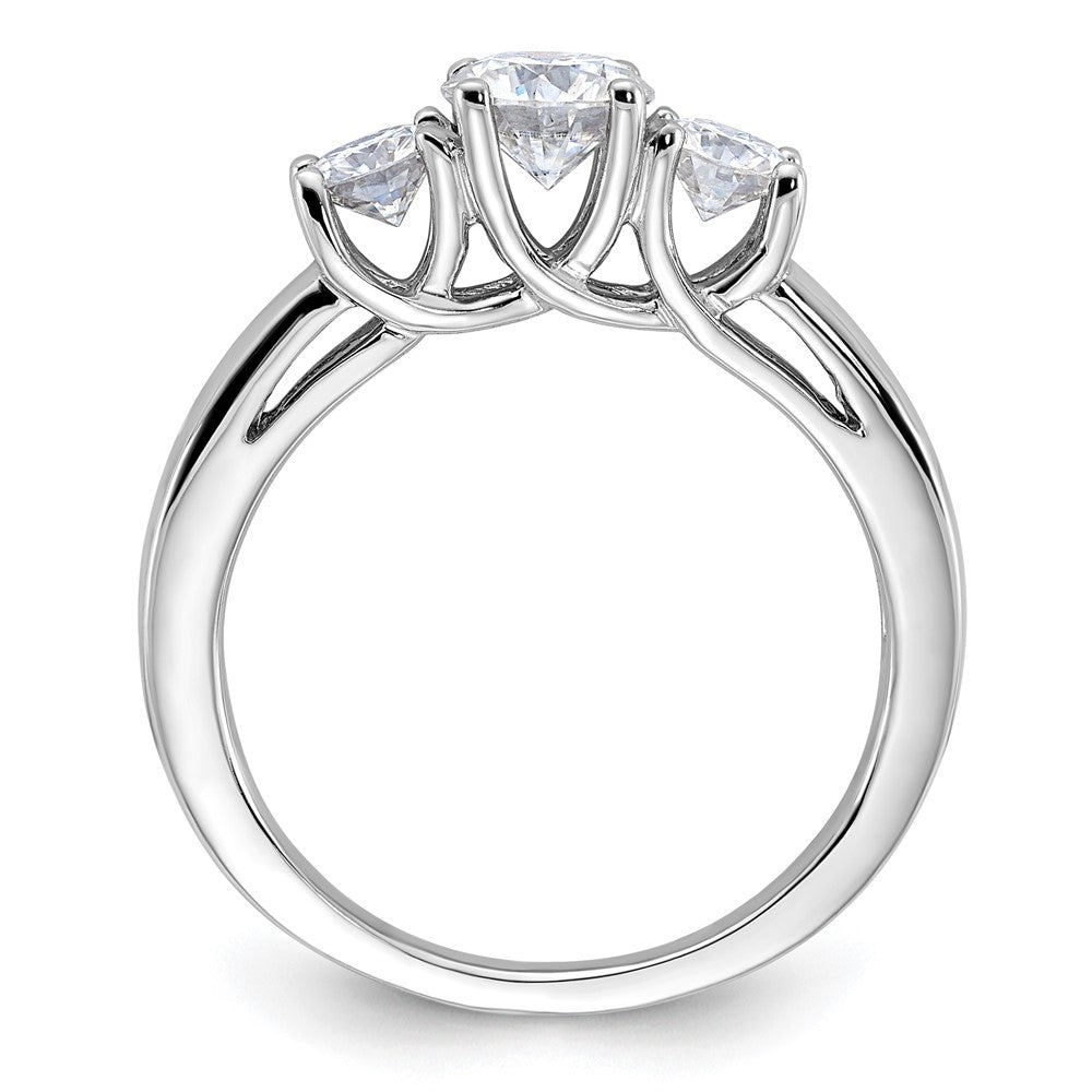 FJC Finejewelers 14 kt White Gold 1ct. 3 Stone D E F Pure Light Moissanite Engagement Ring