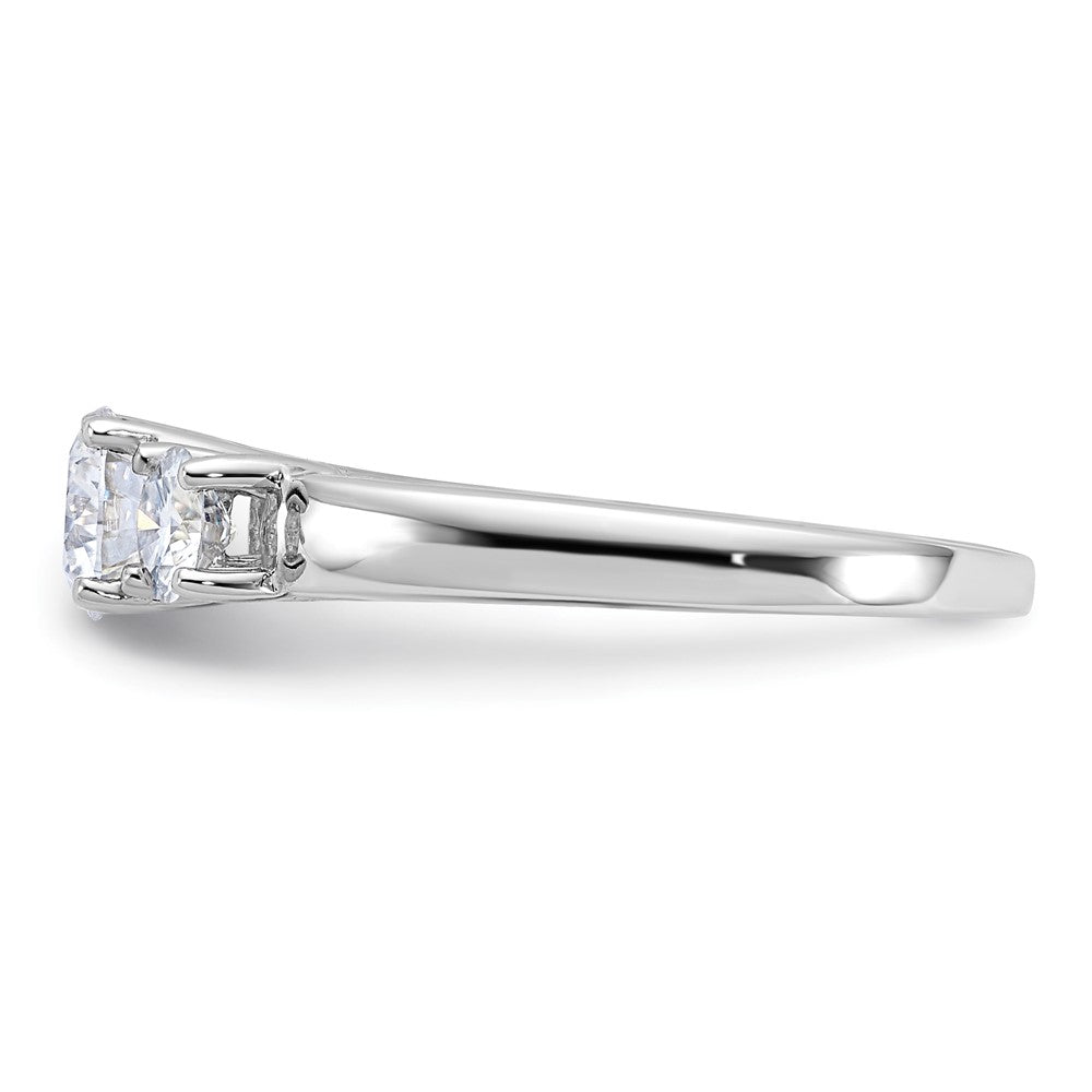 FJC Finejewelers 14 kt White Gold 1ct. 3 Stone D E F Pure Light Moissanite Engagement Ring