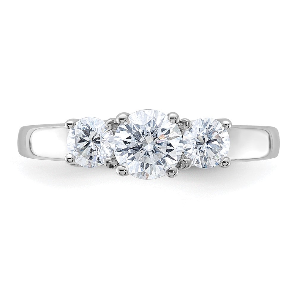 FJC Finejewelers 14 kt White Gold 1ct. 3 Stone D E F Pure Light Moissanite Engagement Ring