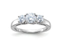 FJC Finejewelers 14 kt White Gold 1ct. 3 Stone D E F Pure Light Moissanite Engagement Ring