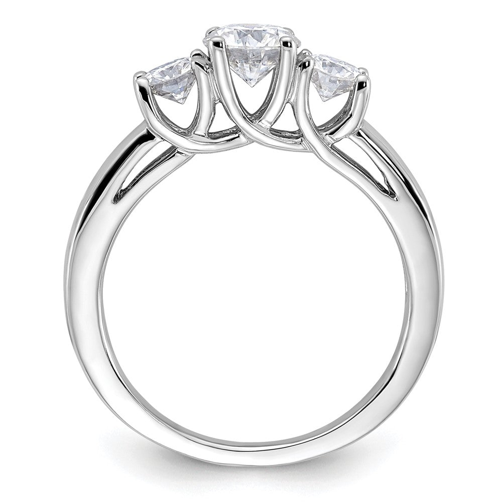 FJC Finejewelers 14 kt White Gold 1ct. 3 Stone G H I True Light Moissanite Engagement Ring 3 mm