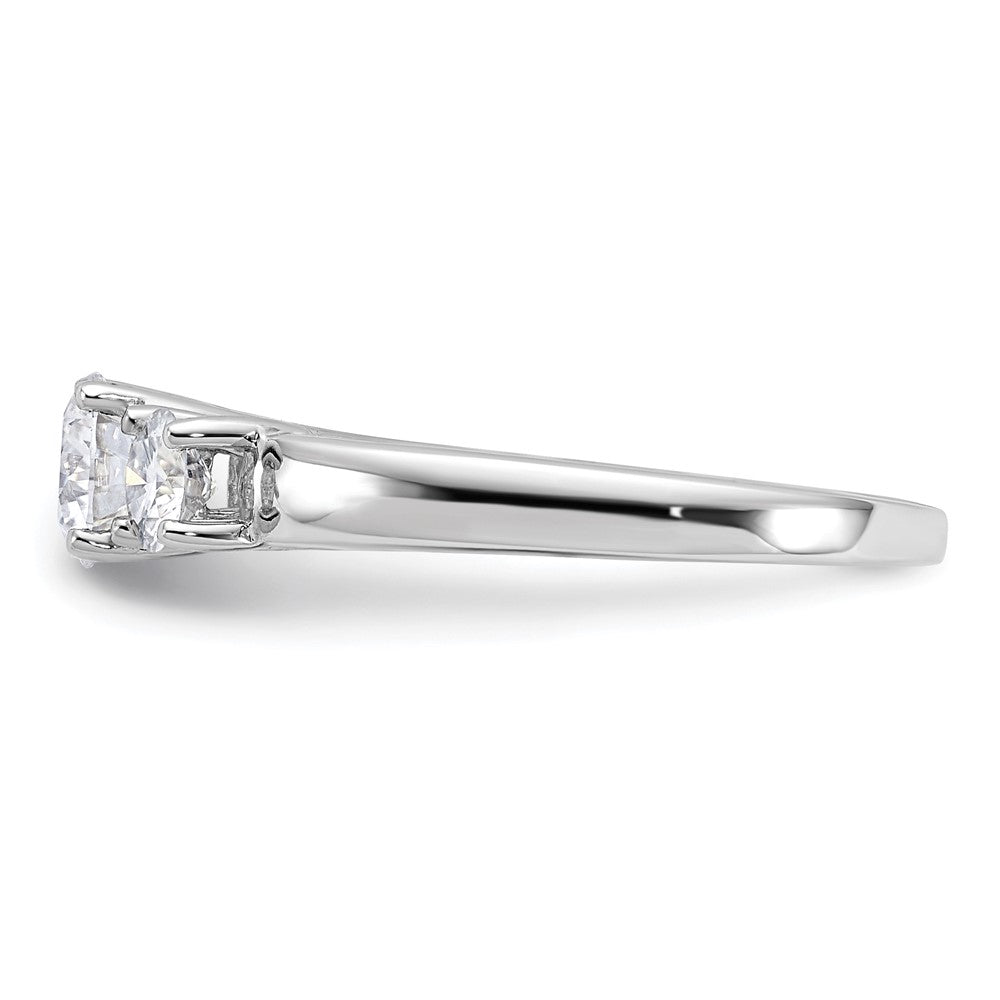 FJC Finejewelers 14 kt White Gold 1ct. 3 Stone G H I True Light Moissanite Engagement Ring 3 mm