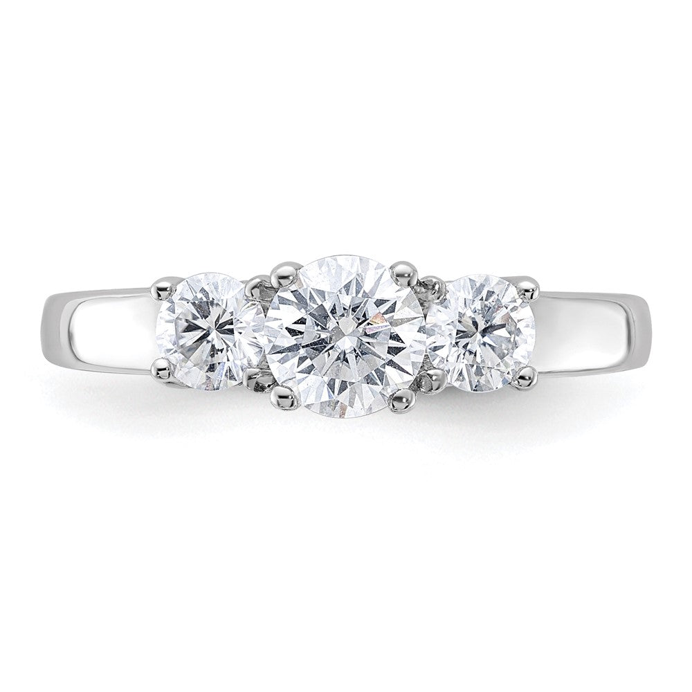 FJC Finejewelers 14 kt White Gold 1ct. 3 Stone G H I True Light Moissanite Engagement Ring 3 mm
