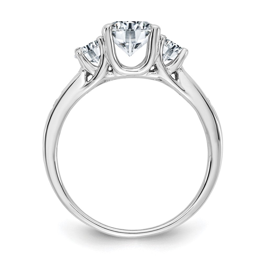 FJC Finejewelers 14 kt White Gold 1.50 ct. Three Stone with Sides D E F Pure Light Moissanite Engagement Ring