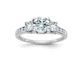 FJC Finejewelers 14 kt White Gold 1.50 ct. Three Stone with Sides D E F Pure Light Moissanite Engagement Ring