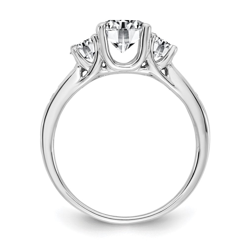 FJC Finejewelers 14 kt White Gold 1.50ct. Three Stone with Side G H I True Light Moissanite Engagement Ring