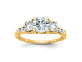 FJC Finejewelers 14 kt Yellow Gold 1.50ct. Three Stone with Sides D E F Pure Light Moissanite Engagement Ring