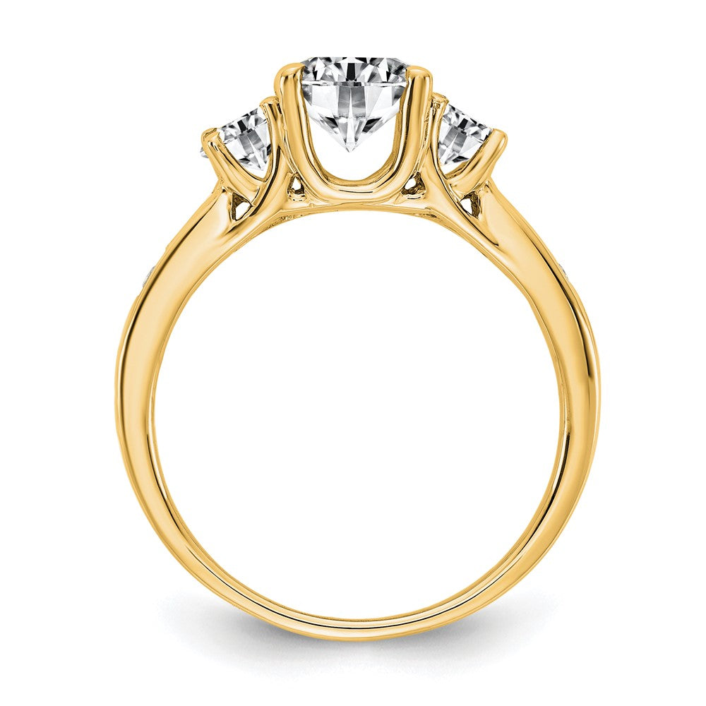 FJC Finejewelers 14 kt Yellow Gold 1.50 ct. Three Stone with Sides G H I True Light Moissanite Engagement Ring