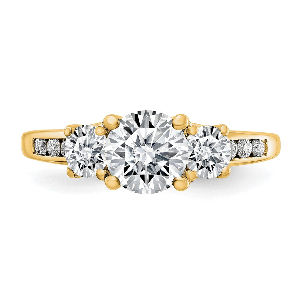 FJC Finejewelers 14 kt Yellow Gold 1.50 ct. Three Stone with Sides G H I True Light Moissanite Engagement Ring