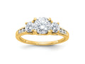 FJC Finejewelers 14 kt Yellow Gold 1.50 ct. Three Stone with Sides G H I True Light Moissanite Engagement Ring