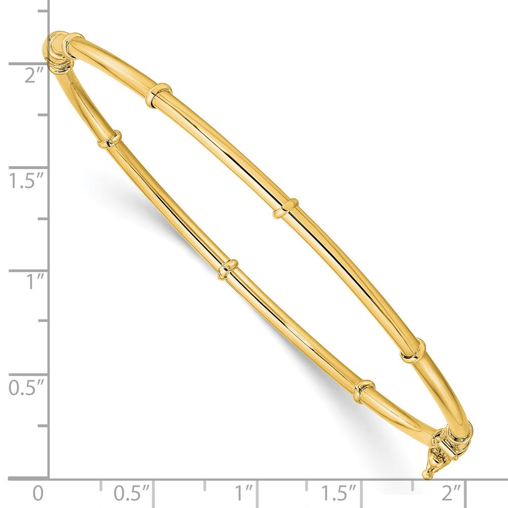 FJC Finejewelers 14 kt Yellow Gold Polished Fancy Hinged Bangle 7.5 Inches x 3.5 mm