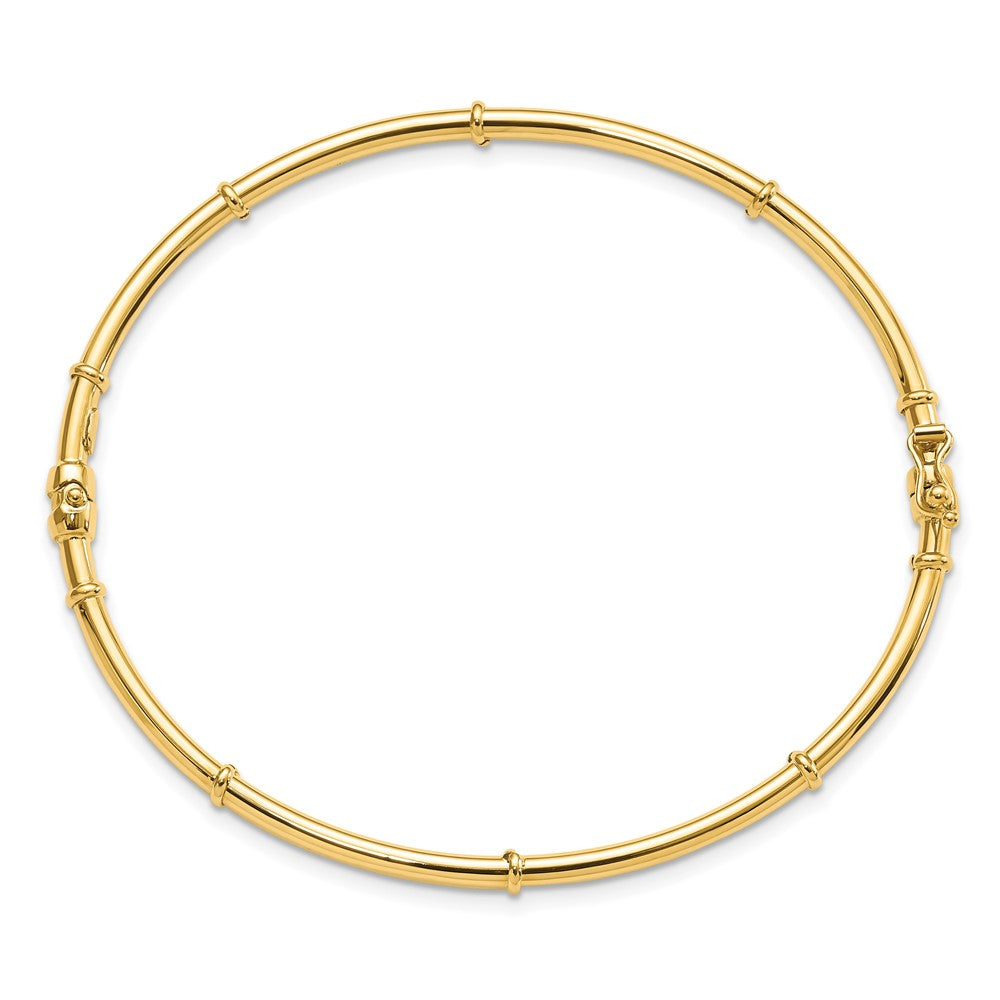 FJC Finejewelers 14 kt Yellow Gold Polished Fancy Hinged Bangle 7.5 Inches x 3.5 mm