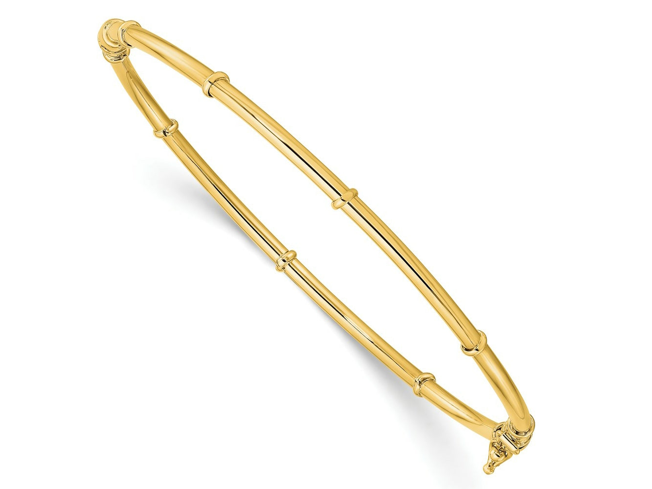 FJC Finejewelers 14 kt Yellow Gold Polished Fancy Hinged Bangle 7.5 Inches x 3.5 mm