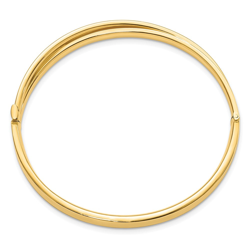 FJC Finejewelers 14 kt Yellow Gold Polished Bypass Hinged Bangle 7 Inches x 7.4 mm