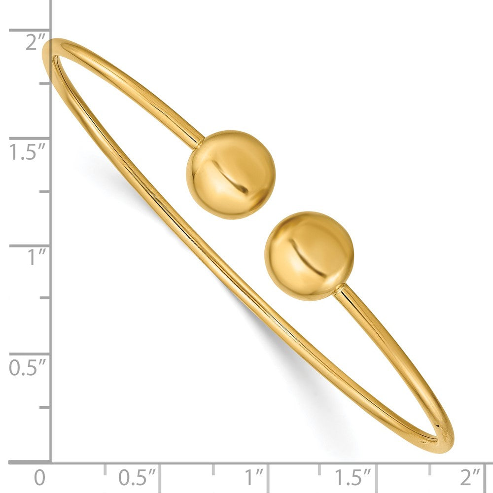 FJC Finejewelers 14 kt Yellow Gold Polished Flexible Bangle 6.5 Inches x 9.4 mm