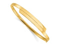 FJC Finejewelers 14 kt Yellow Gold 2/16 Polished Overlap Hinged Bangle 7 Inches x 7.4 mm