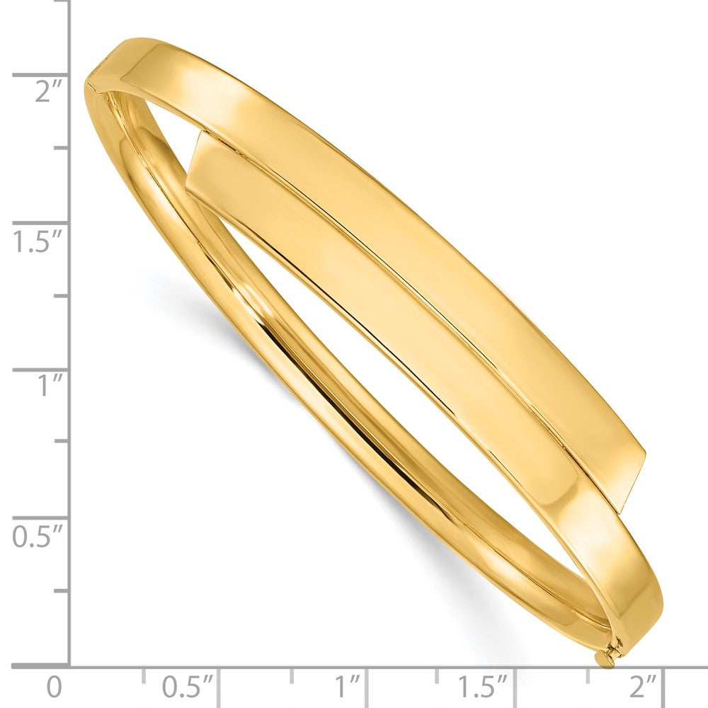 FJC Finejewelers 14 kt Yellow Gold 3/16 Polished Overlap Hinged Bangle 7 Inches x 10 mm Bracelet