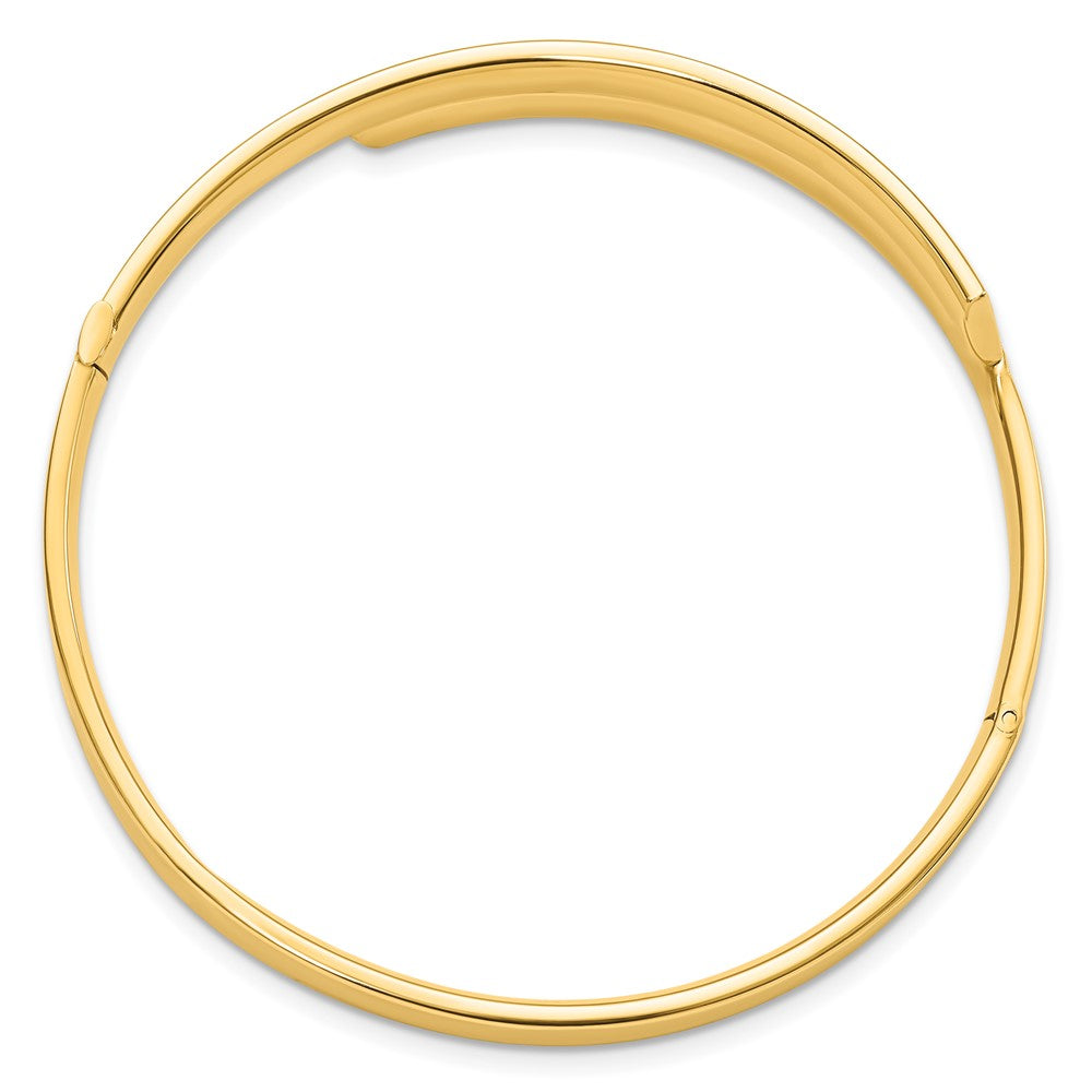 FJC Finejewelers 14 kt Yellow Gold 3/16 Polished Overlap Hinged Bangle 7 Inches x 10 mm Bracelet