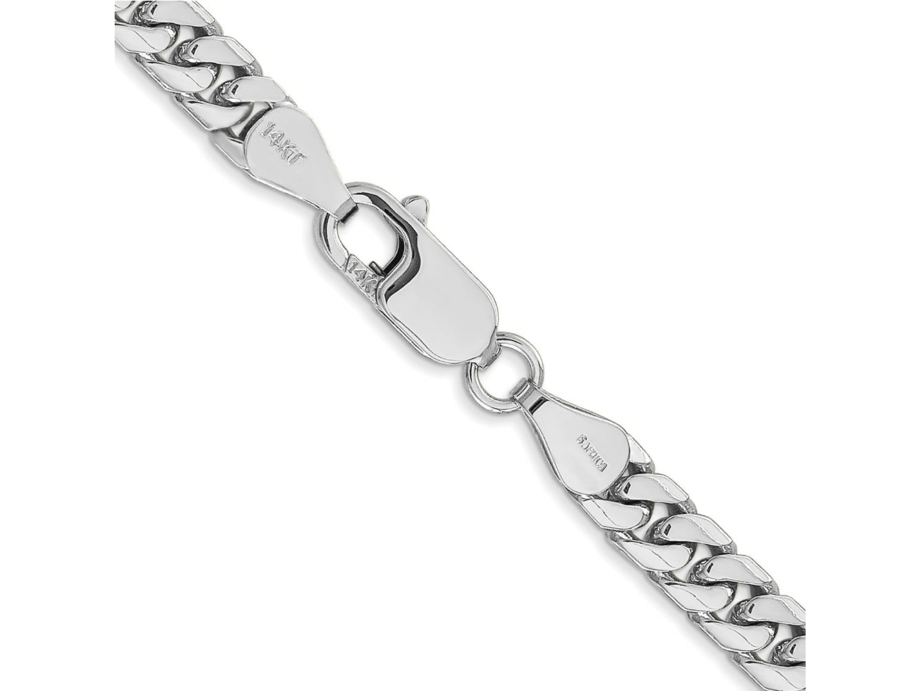 FJC Finejewelers 14 kt White Gold Curb WG Solid Miami Cuban Chain Bracelet 8 Inches x 5 mm