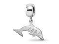 LogoArt 925 Sterling Silver Rhodium Plated Delta Delta Delta Dolphin on Bead