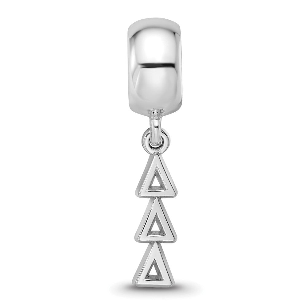LogoArt 925 Sterling Silver Rhodium Plated Delta Delta Delta Vertical Letters on Bea