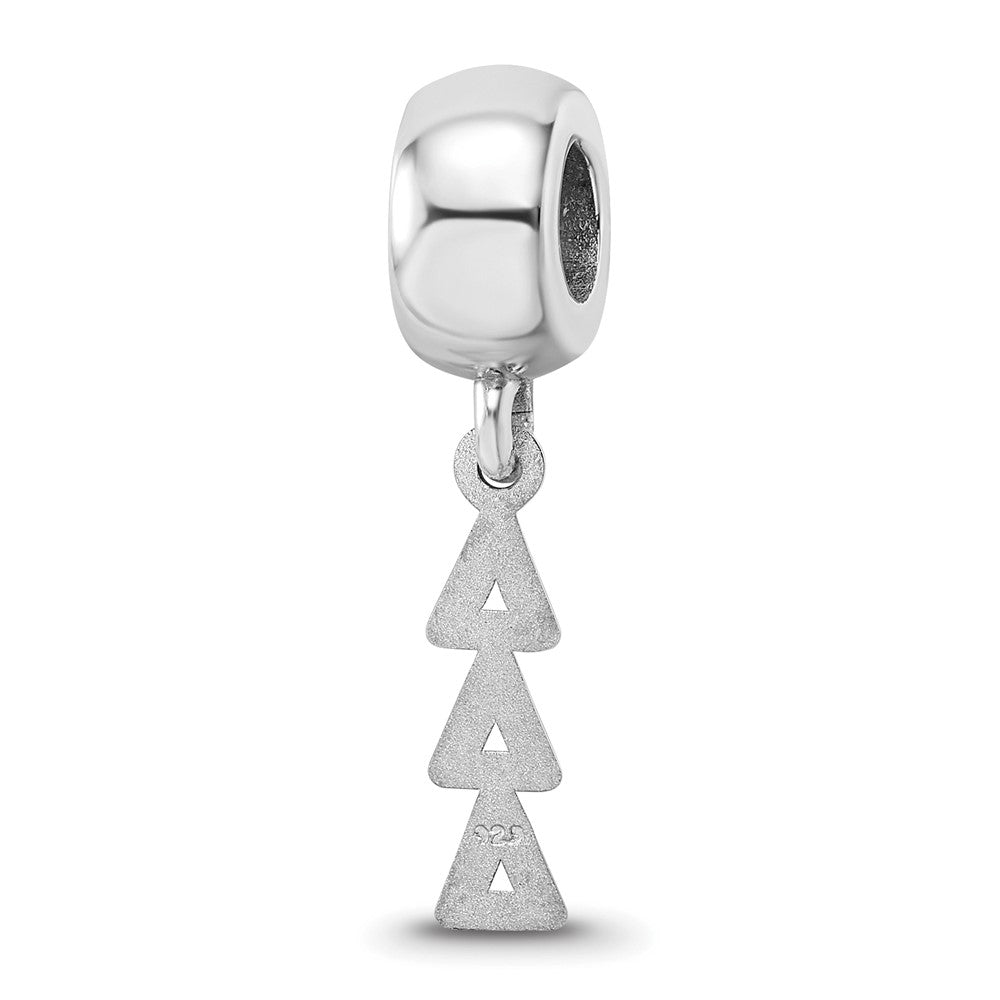LogoArt 925 Sterling Silver Rhodium Plated Delta Delta Delta Vertical Letters on Bea