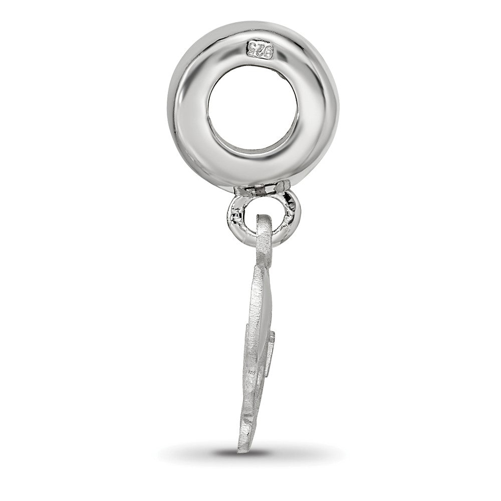 LogoArt 925 Sterling Silver Rhodium Plated Delta Zeta Turtle on Bead