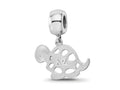 LogoArt 925 Sterling Silver Rhodium Plated Delta Zeta Turtle on Bead