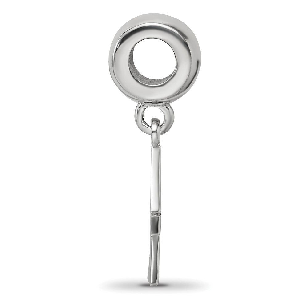 LogoArt 925 Sterling Silver Rhodium Plated Delta Zeta Vertical Letters Bead
