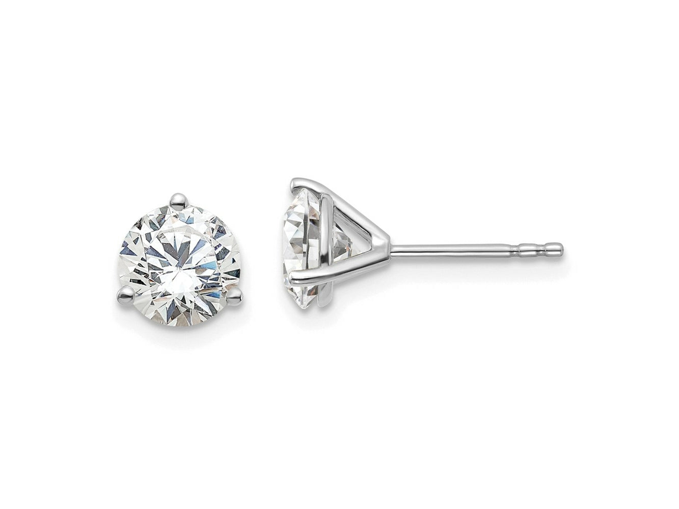 FJC Finejewelers Platinum 1 1/2ct Cert Lab Grown Diamonds VS+ F+ Round Stud Earrings 5.8 x 5.8 mm