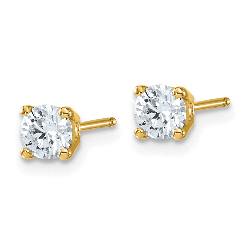 FJC Finejewelers 14 kt Yellow Gold 5/8 CTS Lab Grown Diamonds VS+ F+ Round Stud Earrings 4.5 x 4.5 mm