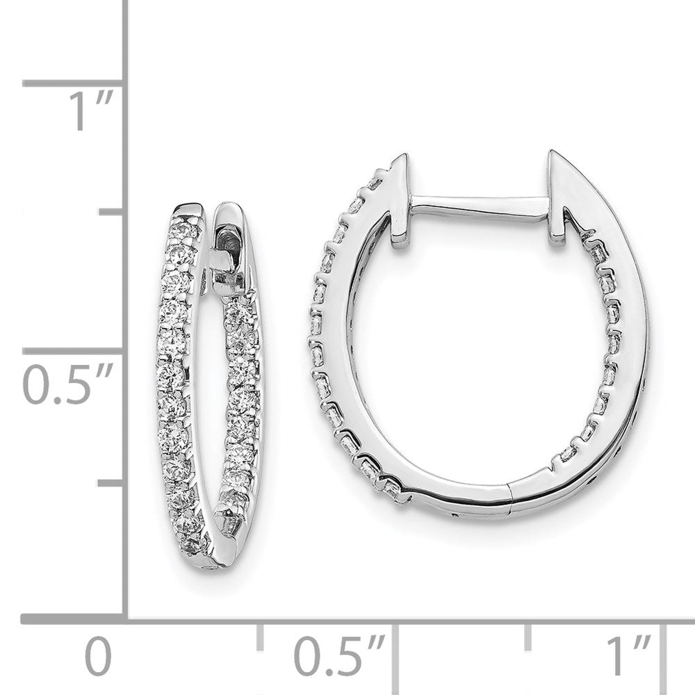 FJC Finejewelers 14 kt White Gold Lab Grown Diamonds In Out Hinged Hoop Earrings