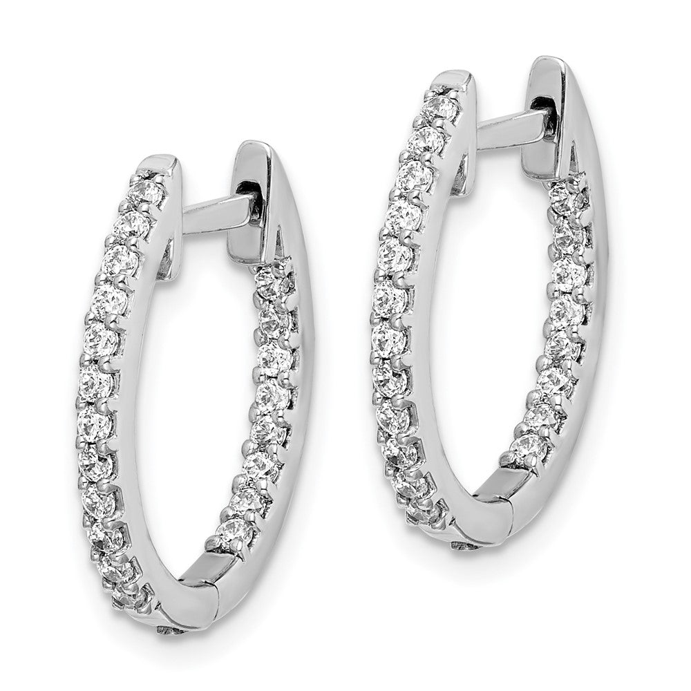 FJC Finejewelers 14 kt White Gold Lab Grown Diamonds In Out Hinged Hoop Earrings