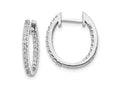 FJC Finejewelers 14 kt White Gold Lab Grown Diamonds In Out Hinged Hoop Earrings