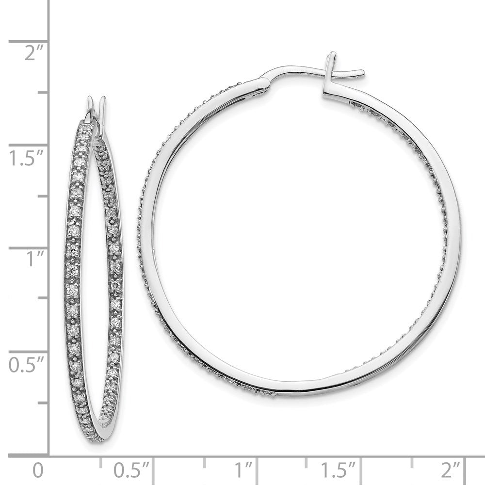 FJC Finejewelers 14 kt White Gold Lab Grown Diamonds In/Out Hoop Earrings
