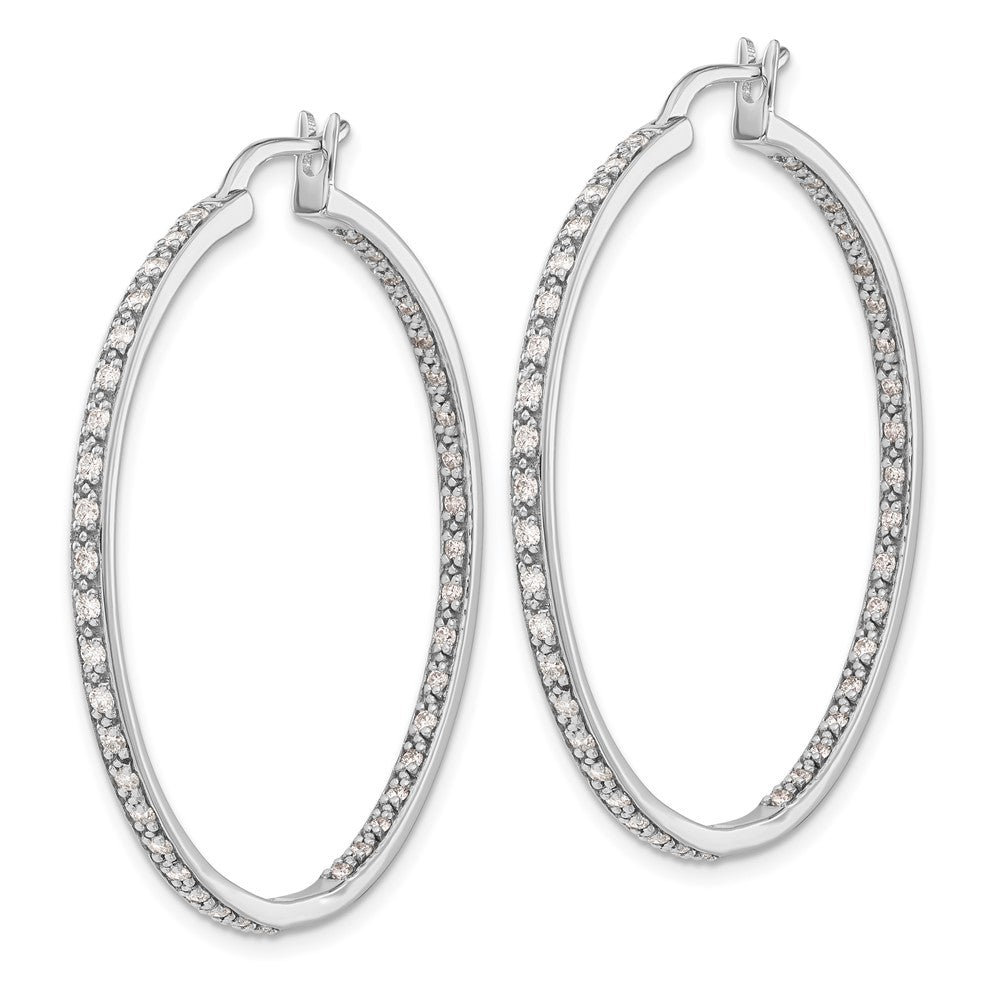 FJC Finejewelers 14 kt White Gold Lab Grown Diamonds In/Out Hoop Earrings
