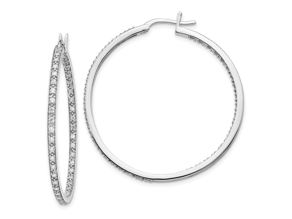 FJC Finejewelers 14 kt White Gold Lab Grown Diamonds In/Out Hoop Earrings