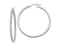 FJC Finejewelers 14 kt White Gold Lab Grown Diamonds In/Out Hoop Earrings