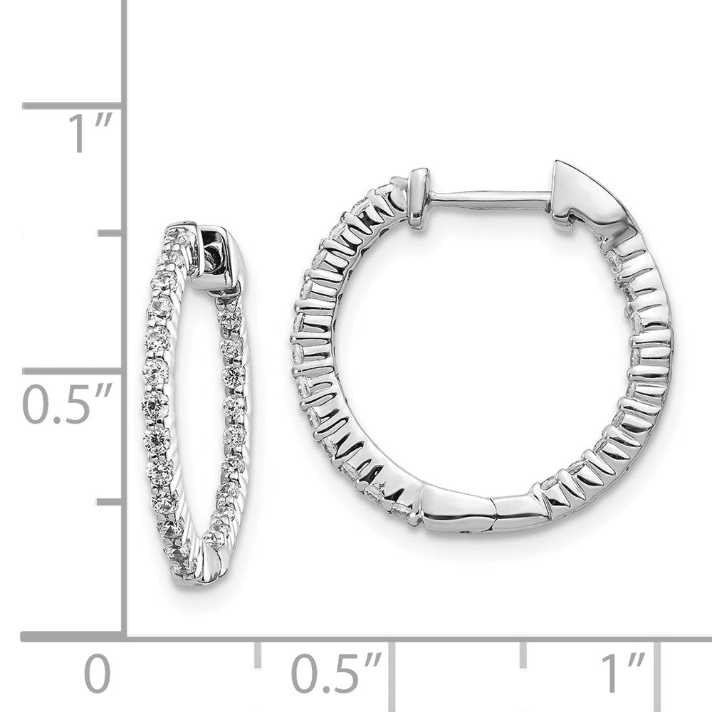 FJC Finejewelers 14 kt White Gold Lab Grown Diamonds In and Out Hinged Hoop Earring