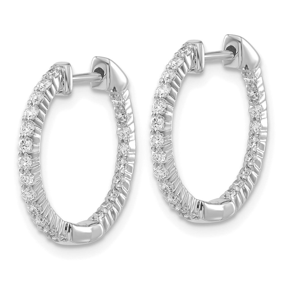 FJC Finejewelers 14 kt White Gold Lab Grown Diamonds In and Out Hinged Hoop Earring