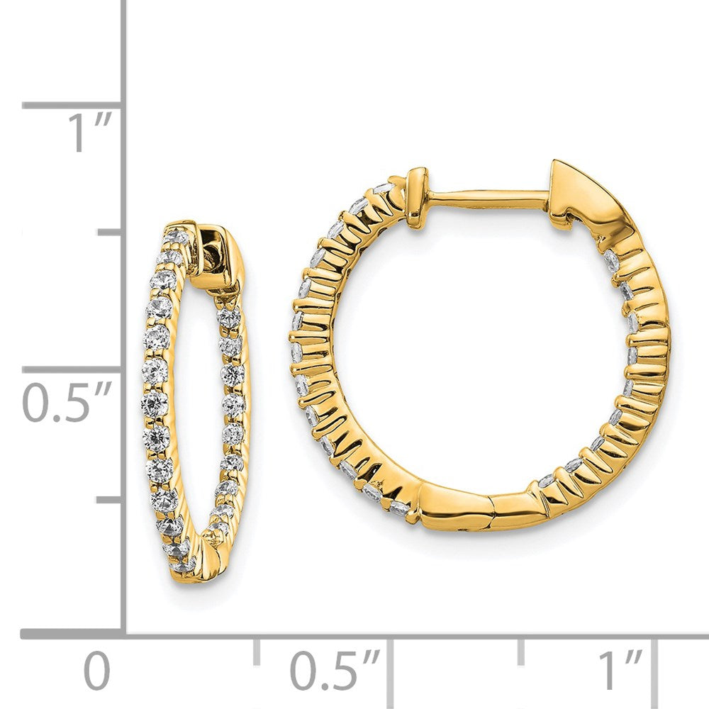 FJC Finejewelers 14 kt Yellow Gold Lab Grown Diamond In and Out Hinged Hoop Earring